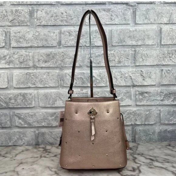 Kate Spade - Marti Small Studded Bucket - Shoulder Bag & Crossbody in Golden Pea - Picture 3 of 13